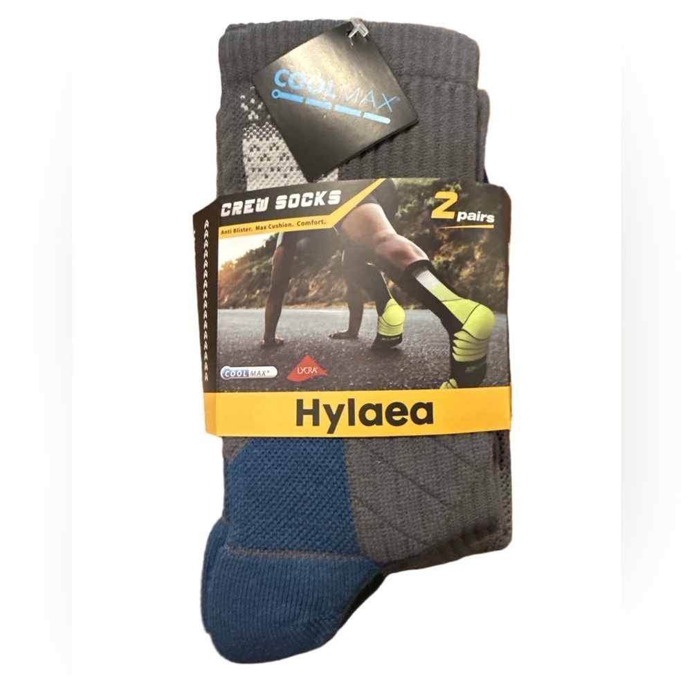 Women’s Crew Socks - Gray and Blue - green and gray